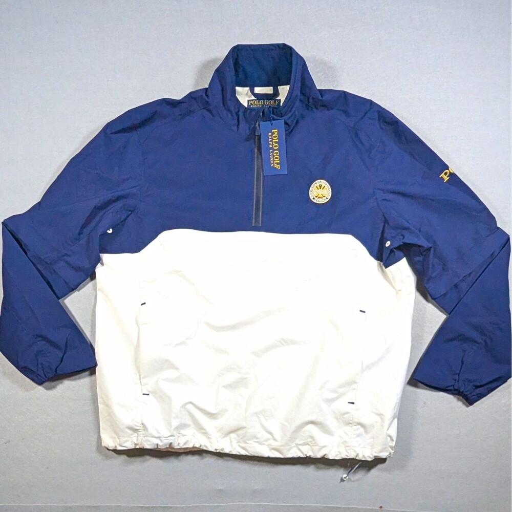 Polo Golf Ralph Lauren PGA Pullover Windbreaker Jacket Blue white NWT Men's L
